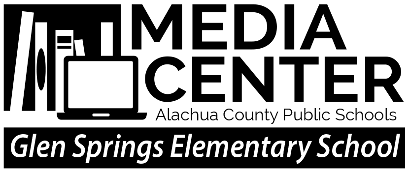 Glen Springs Media Center logo: Computer and books Glen Springs Media Center logo: Computer and books
